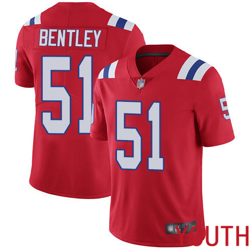 New England Patriots Football #51 Vapor Limited Red Youth Ja Whaun Bentley Alternate NFL Jersey->youth nfl jersey->Youth Jersey